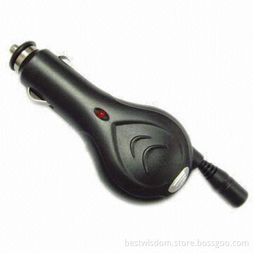 Retractable Car Charger with 4.2 to 9V DC Output Voltage, 500 to 800mA Charging Rate